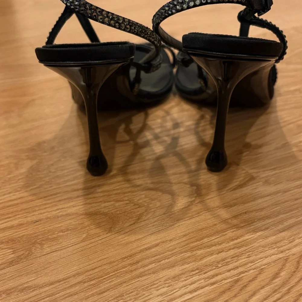 Jimmy Choo Black Heels with Silver Accents - Picture 3 of 8